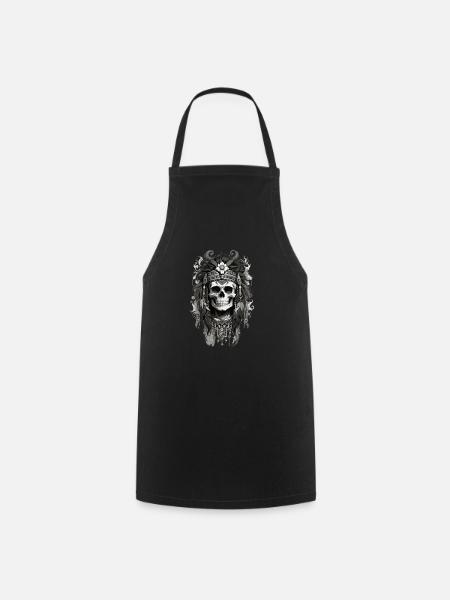 Floral Skull full - Kochschürze - Schwarz