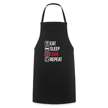 Eat Sleep Cook Repeat - Cooking Apron - black - Front - AI Model Male 185 dark (185cm)