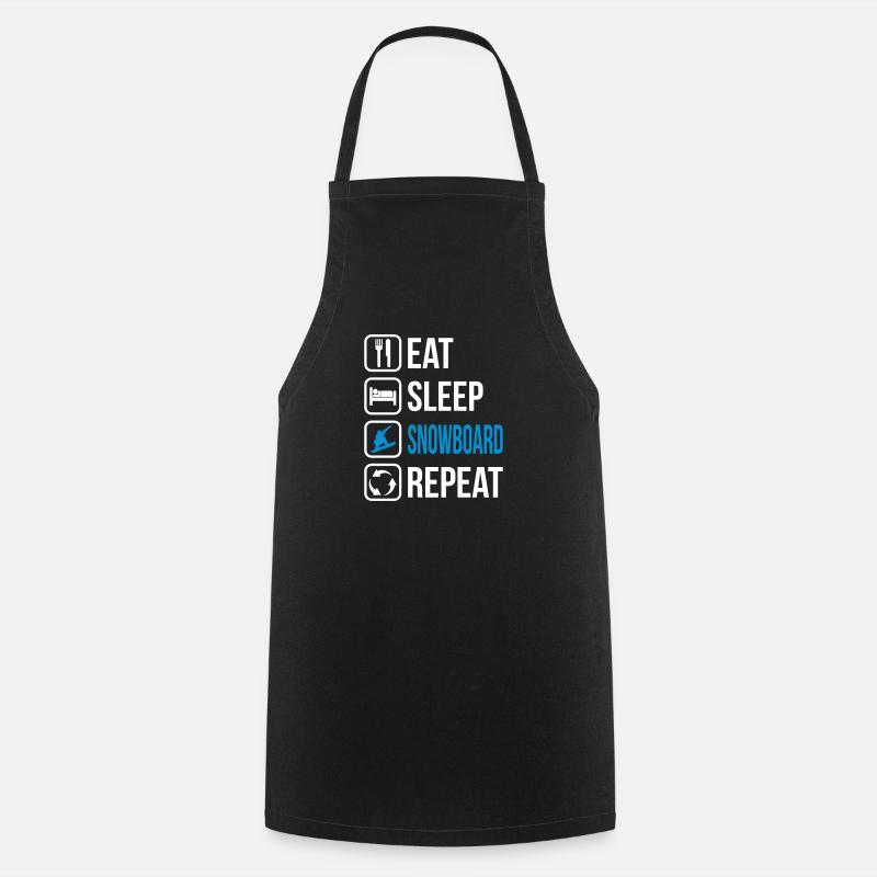 Eat Sleep Snowboard Repeat - Kochschürze - Schwarz