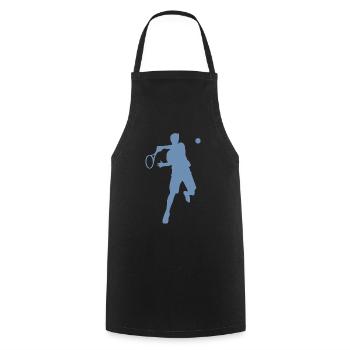 Tennis Player Backhand Silhouette Minimalist - Cooking Apron - black - Front - AI Model Male 185 dark (185cm)