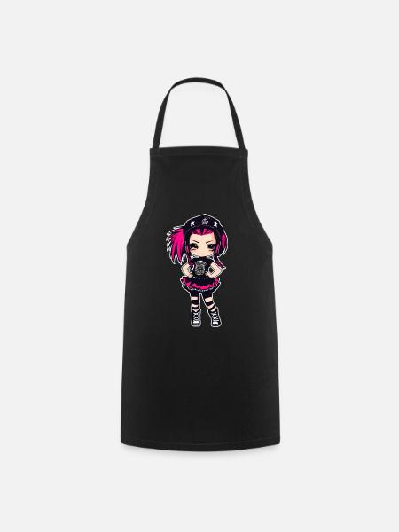 Cooles Gothic Punk Girl - Kochschürze - Schwarz