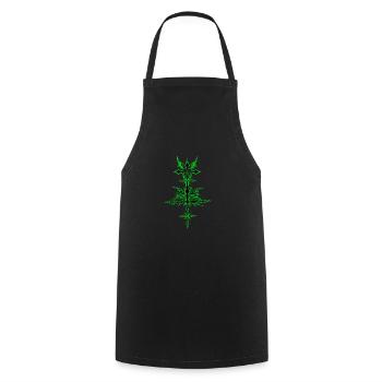 gothic cross and skullgreen - Cooking Apron - black - Front - AI Model Male 185 dark (185cm)