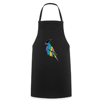 Oiseau - Tablier de cuisine - noir - Devant - AI Model Male 185 dark (185cm)