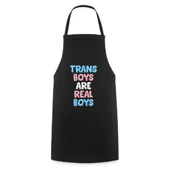 Trans-Jungs sind echte Jungs - Kochschürze - Schwarz - Vorne - AI Model Male 185 dark (185cm)