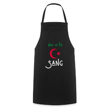we have blood Algeria - Cooking Apron - black - Front - AI Model Male 185 dark (185cm)