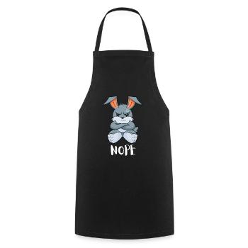 Non Lapin paresseux drôle - Tablier de cuisine - noir - Devant - AI Model Male 185 dark (185cm)