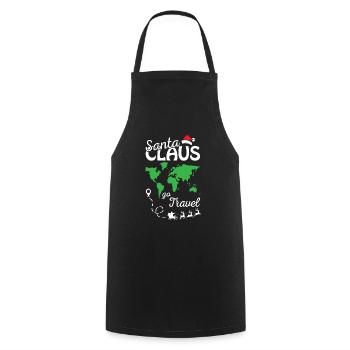 Santa Claus Go Travel Merry Christmas - Cooking Apron - black - Front - AI Model Male 185 dark (185cm)