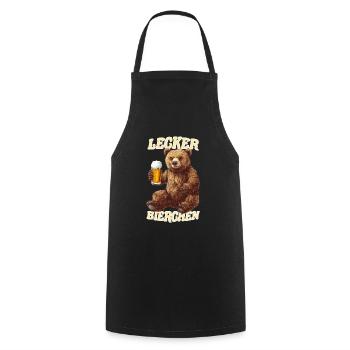 Lecker Bierchen X Bär mit Bier lustiges - Kochschürze - Schwarz - Vorne - AI Model Male 185 dark (185cm)