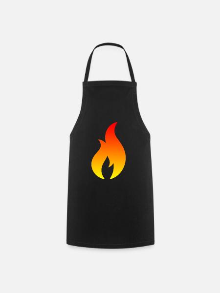 Flammen Symbol | Feuer Symbol für eigene Designs - Kochschürze - Schwarz