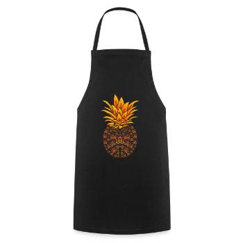 Tier Geschenk Ananas Schmetterling - Kochschürze - Schwarz - Vorne - AI Model Male 185 dark (185cm)