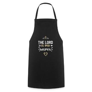 The Lord is my helper - Jesus - Cooking Apron - black - Front - AI Model Male 185 dark (185cm)