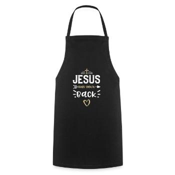Jésus vous soutient - Jésus - Tablier de cuisine - noir - Devant - AI Model Male 185 dark (185cm)