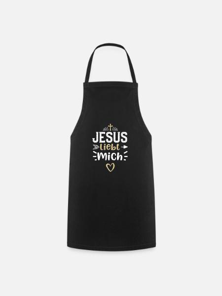 Jesus liebt mich - Jesus - Kochschürze - Schwarz