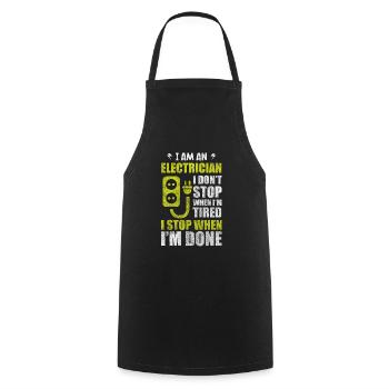 Electrician Craft Voltage Lightning - Cooking Apron - black - Front - AI Model Male 185 dark (185cm)