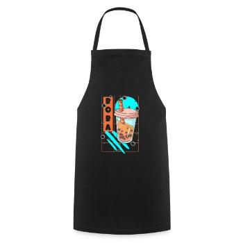 Boba Tapioka - Cooking Apron - black - Front - AI Model Male 185 dark (185cm)