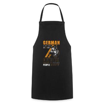 German Shepherd Dog Owner Tracking Dog - Cooking Apron - black - Front - AI Model Male 185 dark (185cm)