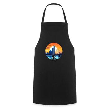 Bicycle Sunset - Cooking Apron - black - Front - AI Model Male 185 dark (185cm)