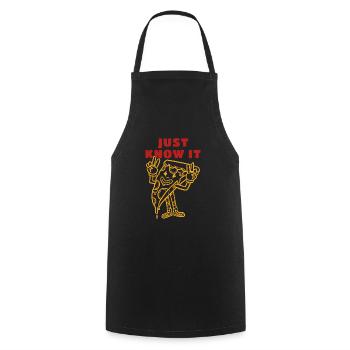 Pizza Fast Food Essen Geschenk Spruch Lustiges - Kochschürze - Schwarz - Vorne - AI Model Male 185 dark (185cm)