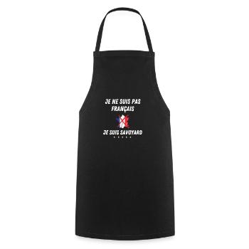 Je ne suis pas français, je suis savoyard - Tablier de cuisine - noir - Devant - AI Model Male 185 dark (185cm)