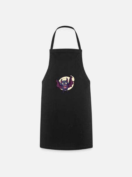 Halloween Bat Moon - Cooking Apron - black