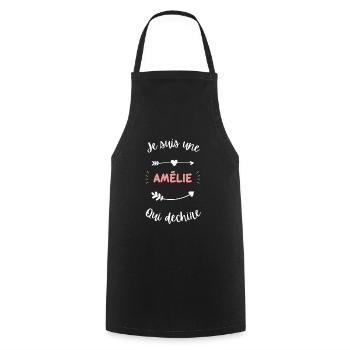 Je suis une Amélie qui déchire - Tablier de cuisine - noir - Devant - AI Model Male 185 dark (185cm)