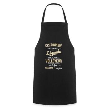 Compliqué d'être une légende et un volleyeur - Tablier de cuisine - noir - Devant - AI Model Male 185 dark (185cm)