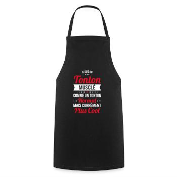 Tonton musclé comme un tonton normal plus cool - Tablier de cuisine - noir - Devant - AI Model Male 185 dark (185cm)