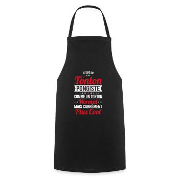 Tonton pongiste comme un tonton normal plus cool - Tablier de cuisine - noir - Devant - AI Model Male 185 dark (185cm)