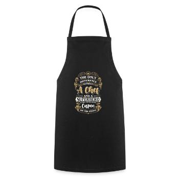 Chef Kitchen Chef's Hat Culinary Art - Cooking Apron - black - Front - AI Model Male 185 dark (185cm)