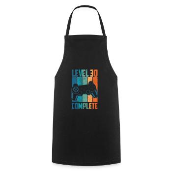 Level 30 Complete 30e anniversaire cadeau de gamer - Tablier de cuisine - noir - Devant - AI Model Male 185 dark (185cm)