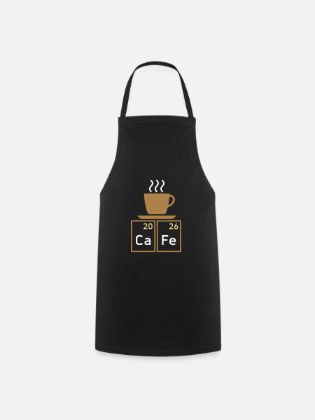 Café (calcium, fer) (tasse à café) - Tablier de cuisine - noir