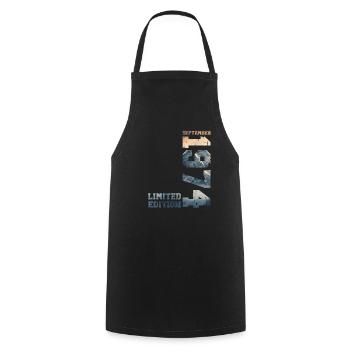 50th Birthday Original September 1974 Volume 74 - Cooking Apron - black - Front - AI Model Male 185 dark (185cm)