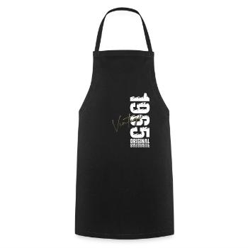 60th Birthday Original Vintage 1965 - Cooking Apron - black - Front - AI Model Male 185 dark (185cm)