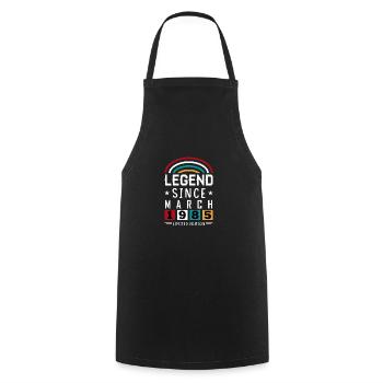 1985 Legend Since Birthday Gift March - Cooking Apron - black - Front - AI Model Male 185 dark (185cm)
