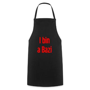 I bin a Bazi – Bayerischer Spruch mit Humor - Kochschürze - Schwarz - Vorne - AI Model Male 185 dark (185cm)