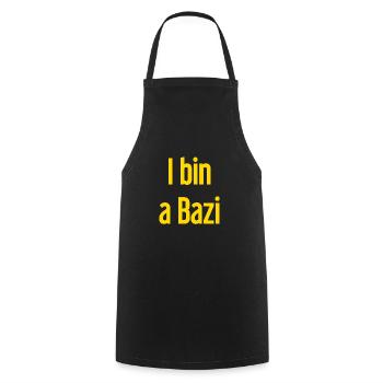 I bin a Bazi – Bayerischer Spruch mit Humor - Kochschürze - Schwarz - Vorne - AI Model Male 185 dark (185cm)