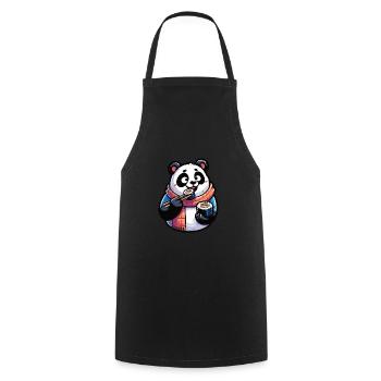 Panda Sushi Japanisches Essen - Kochschürze - Schwarz - Vorne - AI Model Male 185 dark (185cm)