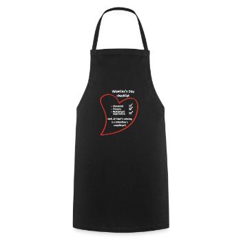 Romantic Love Heart Valentine's Day Couple - Cooking Apron - black - Front - AI Model Male 185 dark (185cm)