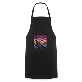 Surf Plage Surf Surf Été Amoureux de la mer - Tablier de cuisine - noir - Devant - AI Model Male 185 dark (185cm)