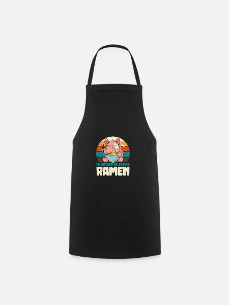 Drôle ramen Food Noodles Anime japonais - Tablier de cuisine - noir