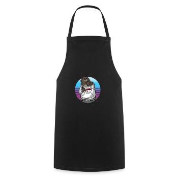 Drôle de loutre mignon animal loutre de mer amusant Liebh - Tablier de cuisine - noir - Devant - AI Model Male 185 dark (185cm)