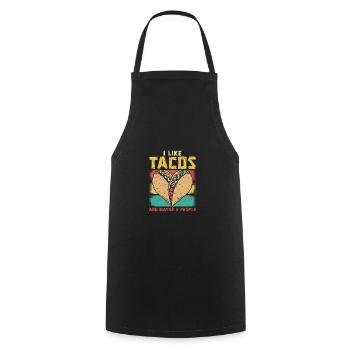 Funny Taco Cinco De Mayo Tacos Fun Lovers - Cooking Apron - black - Front - AI Model Male 185 dark (185cm)