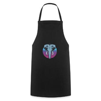 Funny Elephant Elephant Zoo Animal Fun Lover - Cooking Apron - black - Front - AI Model Male 185 dark (185cm)