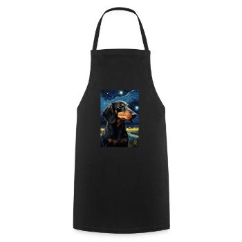 Dachshund - Cooking Apron - black - Front - AI Model Male 185 dark (185cm)