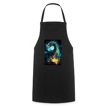 Dragon - Cooking Apron - black - Front - AI Model Male 185 dark (185cm)