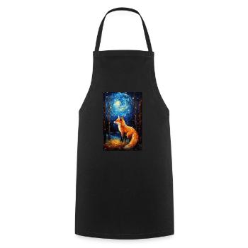 Fox - Cooking Apron - black - Front - AI Model Male 185 dark (185cm)