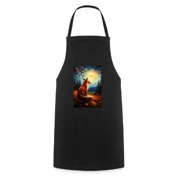 Fox - Cooking Apron - black - Front - AI Model Male 185 dark (185cm)