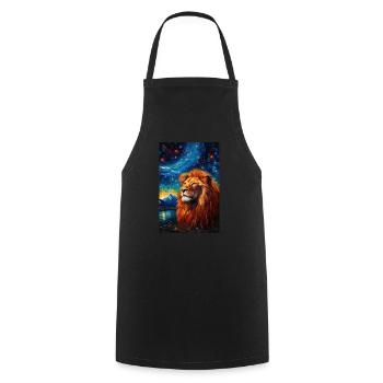 Lion - Cooking Apron - black - Front - AI Model Male 185 dark (185cm)