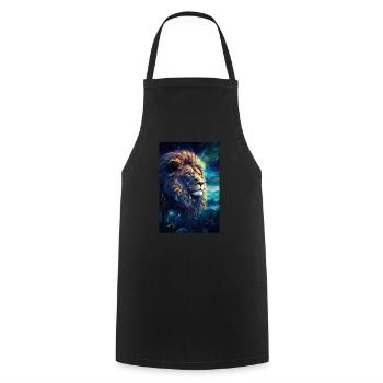 Lion - Cooking Apron - black - Front - AI Model Male 185 dark (185cm)