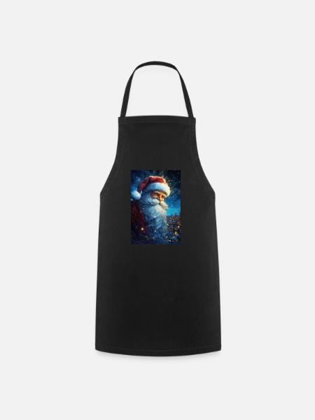 Weihnachtsmann - Kochschürze - Schwarz